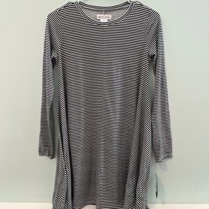 Melrose And Market Girls Black And White Stripe Long Sleeve Dress NEW, SZ Large